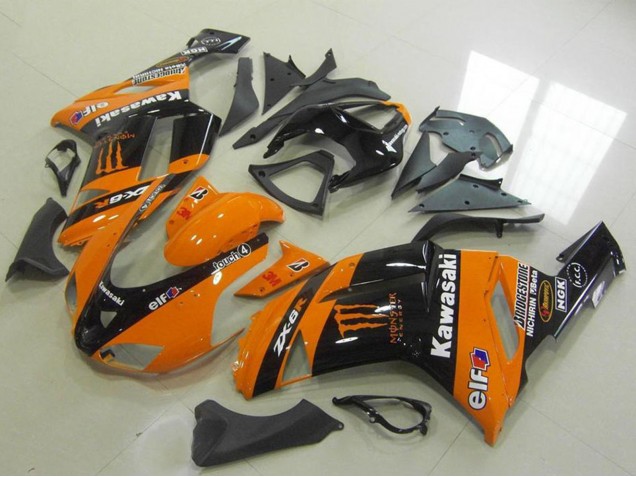 2007-2008 Kawasaki ZX6R Motorcycle Fairings - Orange Monster UK