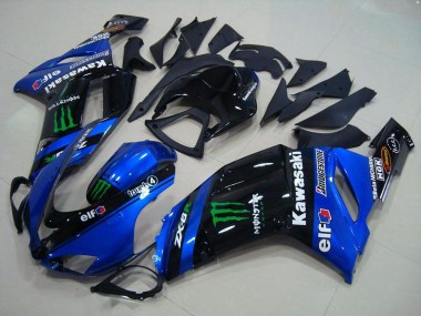 Custom 2007-2008 Kawasaki ZX6R Motorcycle Fairings - Blue Monster UK