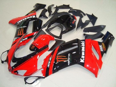Custom 2007-2008 Kawasaki ZX6R Motorcycle Fairings - Monster In Red UK