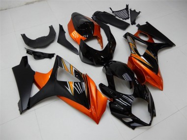 Custom 2007-2008 Suzuki GSXR 1000 Motorcycle Fairing - Orange Black UK