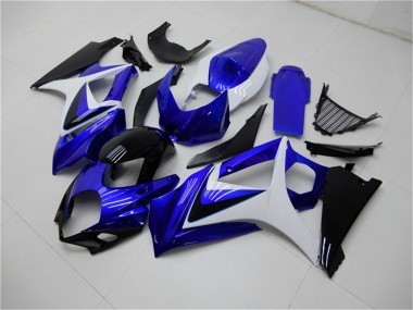 Custom 2007-2008 Suzuki GSXR 1000 Motorcycle Fairings - White Blue Black No Decal UK
