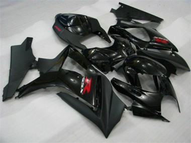 Custom 2007-2008 Suzuki GSXR 1000 Motorcycle Fairings - Glossy Black Matte Black Red UK