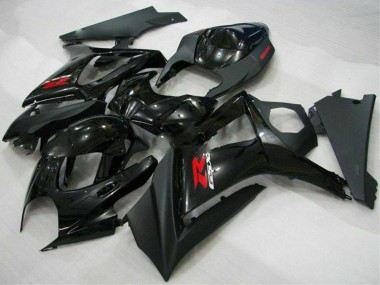 Custom 2007-2008 Suzuki GSXR 1000 Motorcycle Fairings - Glossy Black Matte Black Red UK