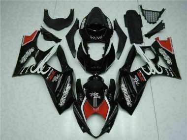 Custom 2007-2008 Suzuki GSXR 1000 Motorcycle Fairings - Glossy Black Red White UK