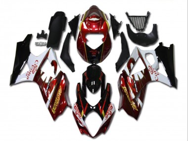 Custom 2007-2008 Suzuki GSXR 1000 Motorcycle Fairings - Red White Black Corona UK