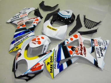 Custom 2007-2008 Suzuki GSXR 1000 Motorcycle Fairings - White Red Yellow Blue Black Pepe Phone UK