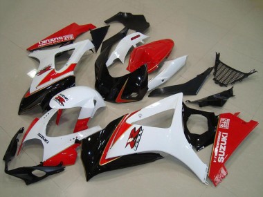 Custom 2007-2008 Suzuki GSXR 1000 Motorcycle Fairing Kits - White Red Black UK