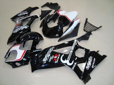 Custom 2007-2008 Suzuki GSXR 1000 Motorcycle Fairings - Glossy Black Red Relentless UK