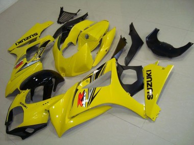 Custom 2007-2008 Suzuki GSXR 1000 Motorcycle Fairing - Yellow Glossy Black UK