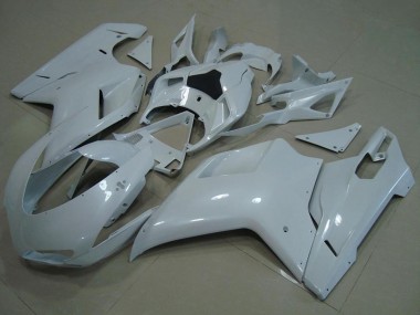 Custom 2007-2014 Ducati 848 1098 1198 Motorcycle Fairings - Glossy White UK