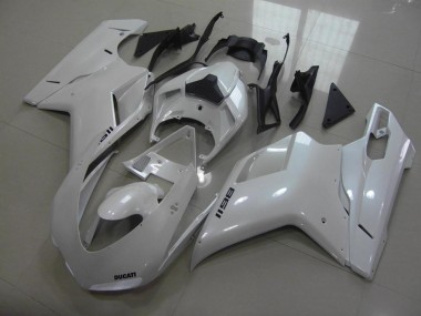 Custom 2007-2014 Ducati 1198 Motorcycle Fairings - Glossy White UK