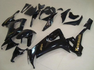 Custom 2008-2010 Kawasaki ZX10R Motorcycle Fairings - Glossy Black Gold Decal UK