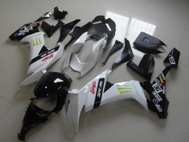 Custom 2008-2010 Kawasaki ZX10R Motorcycle Fairings - White Glossy Black Red Green Monster UK