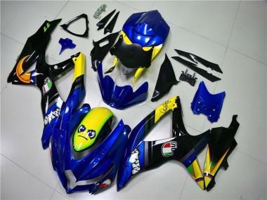 Custom 2008-2010 Suzuki GSXR 600/750 Motorcycle Fairings - Blue Yellow Shark UK
