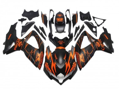Custom 2008-2010 Suzuki GSXR 600/750 Motorcycle Fairings - Matte Black Orange Alstare Corona Motul UK