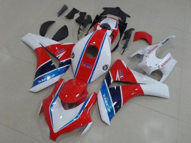 Custom 2008-2011 Honda CBR1000RR Motorcycle Fairing Kits - White Red Blue HRC UK