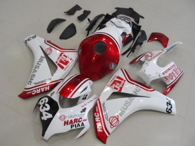 Custom 2008-2011 Honda CBR1000RR Motorcycle Fairings - White Red Black HARC Pro PIAA 634 UK