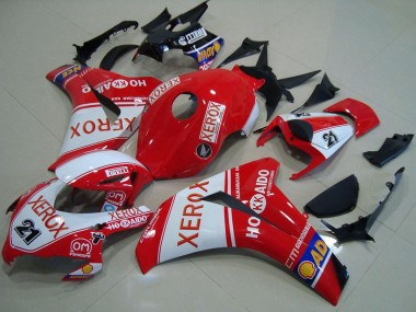 Custom 2008-2011 Honda CBR1000RR Motorcycle Fairings - White Red Xerox 21 UK