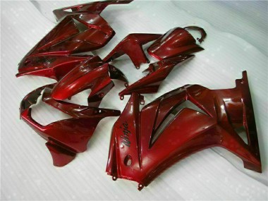 Custom 2008-2012 Kawasaki EX250 Motorcycle Fairings - Maroon Red UK