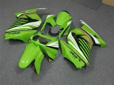 Custom 2008-2012 Kawasaki EX250 Motorcycle Fairing - Green White Black UK