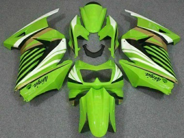 Custom 2008-2012 Kawasaki EX250 Motorcycle Fairing - Green White Black UK