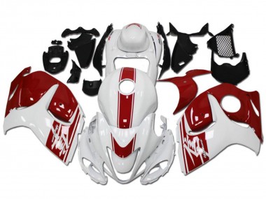 Custom 2008-2020 Suzuki GSXR 1300 Hayabusa Motorcycle Fairings - White Red UK
