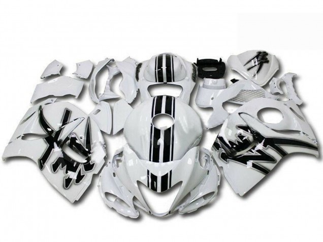 2008-2020 Suzuki GSXR 1300 Hayabusa Motorcycle Fairings - Pearl White Black UK