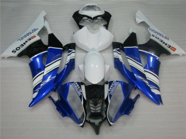 Custom 2008-2016 Yamaha YZF R6 Motorcycle Fairings - White Blue Black ENEOS Semakin Didepan UK