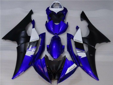 Custom 2008-2016 Yamaha YZF R6 Motorcycle Fairings - White Blue Matte Black UK
