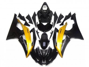 Custom 2008-2016 Yamaha YZF R6 Motorcycle Fairing - Gold Glossy Black UK