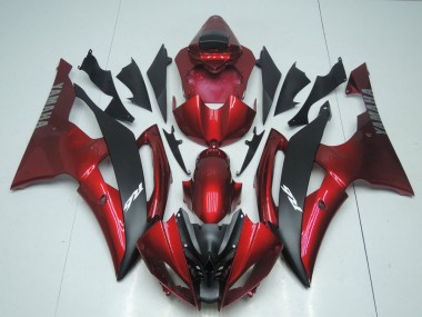 Custom 2008-2016 Yamaha YZF R6 Motorcycle Fairing - Red Matte Black UK