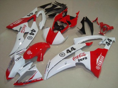 Custom 2008-2016 Yamaha YZF R6 Motorcycle Fairings - White Red Cocacola 44 UK