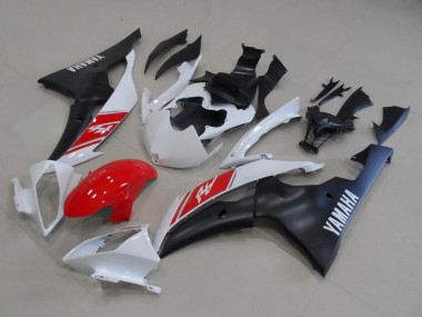Custom 2008-2016 Yamaha YZF R6 Motorcycle Fairing Kits - White Red Matte Black UK