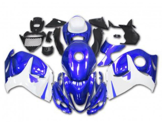2008-2020 Suzuki GSXR 1300 Hayabusa Motorcycle Fairings - Blue White UK