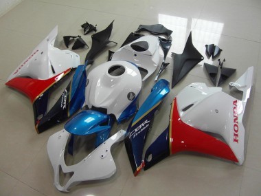 Custom 2009-2012 Honda CBR600RR Motorcycle Fairing - White Blue Red Glossy Black UK