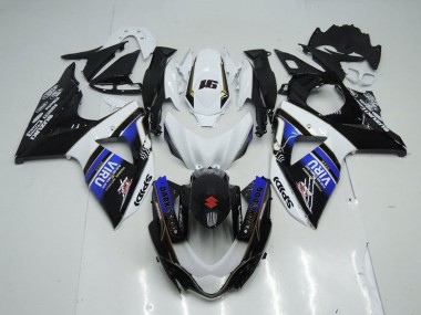 Custom 2009-2016 Suzuki GSXR 1000 Motorcycle Fairings - White Blue Black Viru UK
