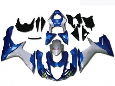 Custom 2011-2024 Suzuki GSXR 600/750 Motorcycle Fairings - Silver Blue UK