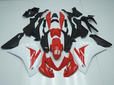 Custom 2011-2016 Honda CBR125R Motorcycle Fairings - White Red Matte Black 93 UK