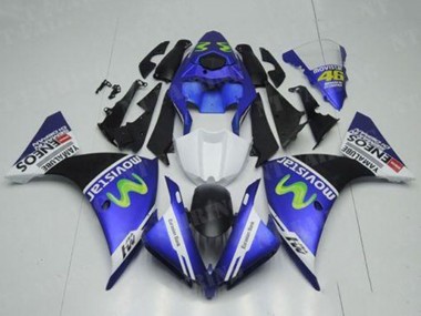 Custom 2012-2014 Yamaha YZF R1 Motorcycle Fairings - Blue White Black Green MoviStar Yamalube ENEOS UK