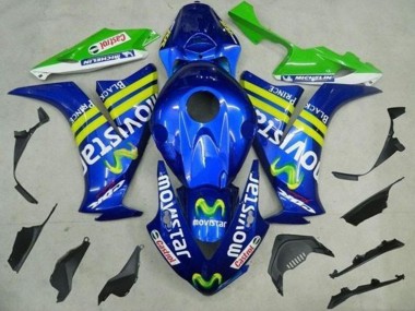 Custom 2012-2016 Honda CBR1000RR Motorcycle Fairings - Blue Yellow Green MoviStar Castrol UK