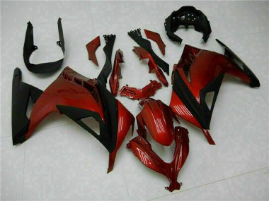 Custom 2013-2024 Kawasaki Ninja 300 EX300R Motorcycle Fairings - Red Black UK
