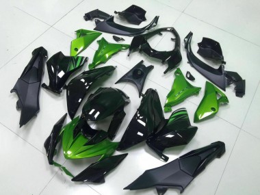 Custom 2013-2018 Kawasaki Z800 Motorcycle Fairing - Green Glossy Black UK