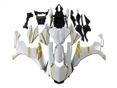 Custom 2015-2019 Yamaha YZF R1 Motorcycle Fairings - White Gold UK