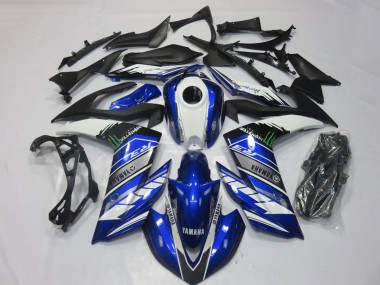 Custom 2015-2018 Yamaha YZF R3 Motorcycle Fairings - Blue White Black Green Monster UK