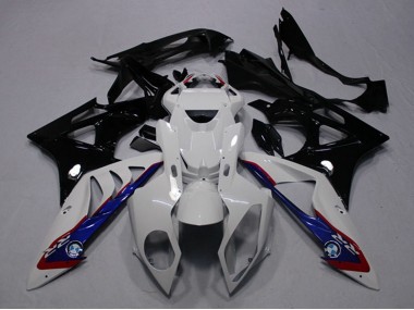 Custom 2009-2014 BMW S1000RR Motorcycle Fairings - White Blue Glossy Black UK