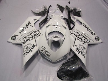 Custom 2007-2014 Ducati 1098 Motorcycle Fairings - White Jack Daniels UK