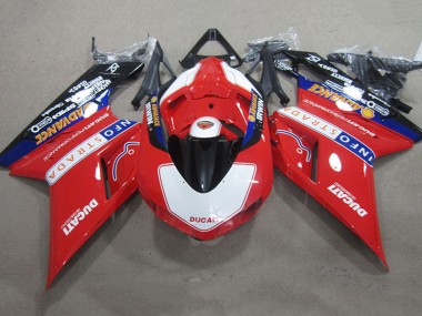 Custom 2007-2014 Ducati 1098 Motorcycle Fairings - Red White Black Info Strada Advance UK