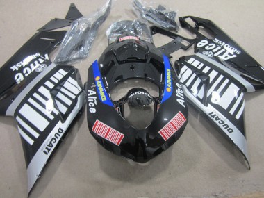 Custom 2007-2014 Ducati 848 1098 1198 Motorcycle Fairings - Silver Red Blue Glossy Black Alice UK