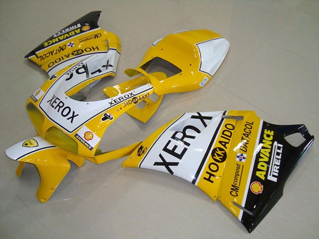 1993-2005 Ducati 748 916 996 996S Motorcycle Fairings - White Yellow Glossy Black Xerox UK