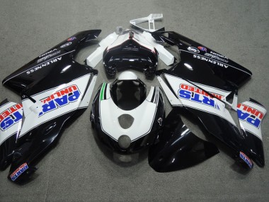 Custom 2003-2004 Ducati 749 999 Motorcycle Fairings - White Glossy Black Parts Unlimited UK